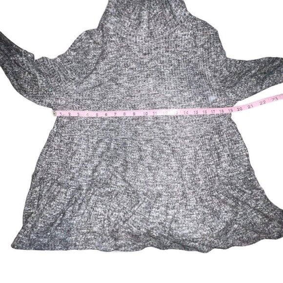 Anthropologie Eri + Ali Bronte Mock Neck Tiered Sweater Small Gray Babydoll - Picture 6 of 11